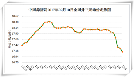 2月10日猪评：南方需求疲软北方跌势放缓 是否跌破17元?